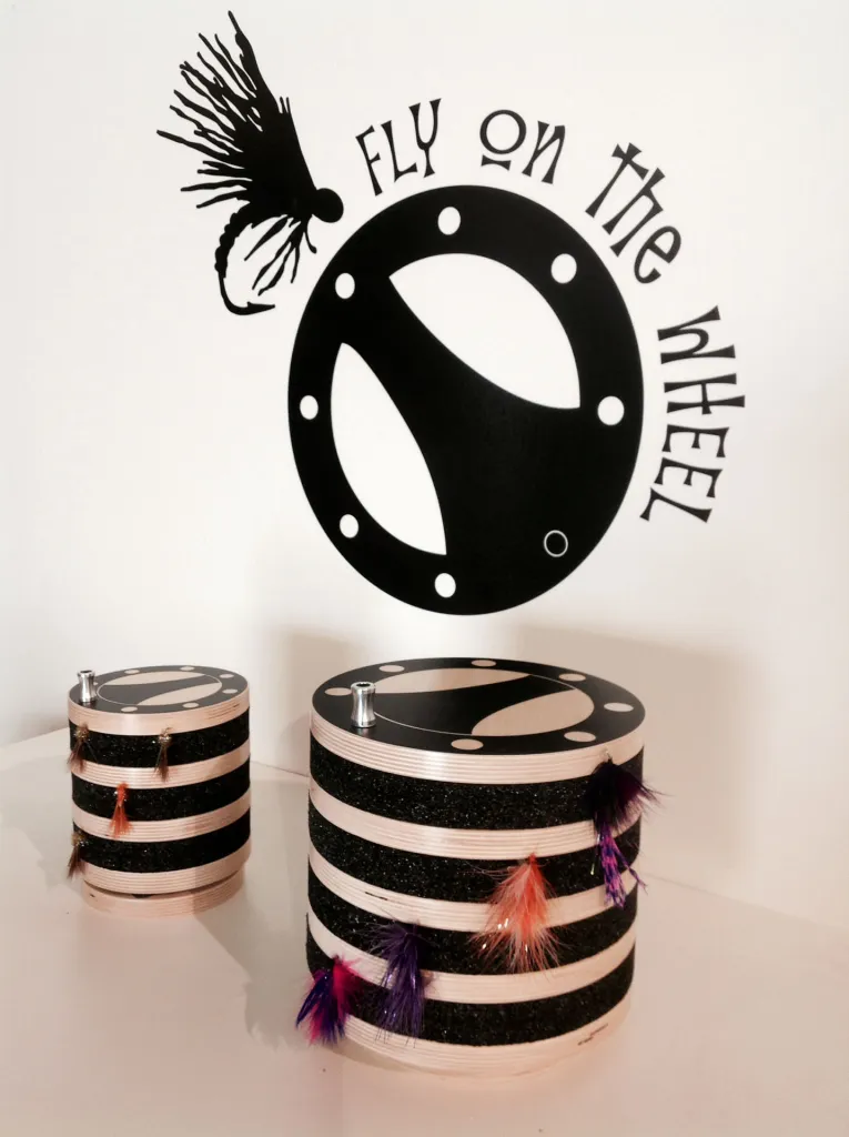 Customized - A custom logo - and in this case even a fly reel handle - can be added to the fly wheel