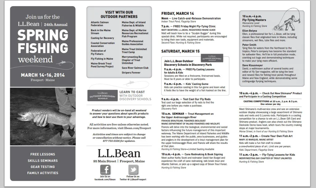 LL Bean Sprin Fishing Weekend -