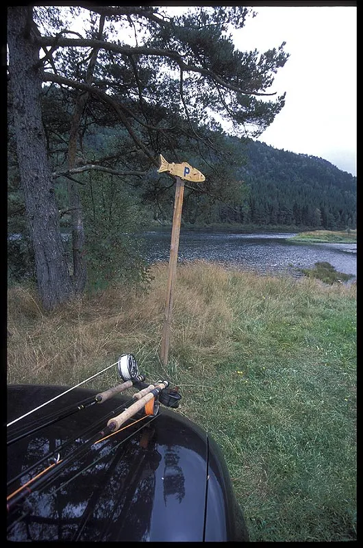 Sign - There were signs all over the Manddal River indicating where to park and where to go.
