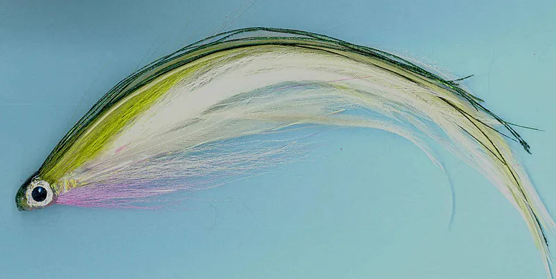 Pete Gray Herring - An imitation of a saltwater baitfish with olive back and white belly.