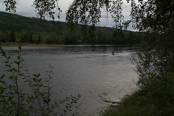 Wading across - The river is perfect for wading being quite shallow in most places.