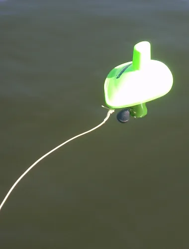 Perfect Balance - Adding a small weight to the bottom of the unit seats the device just a tad lower in the water column and has less of a tendency to bob in small waves, which can distort depth sounding readings.