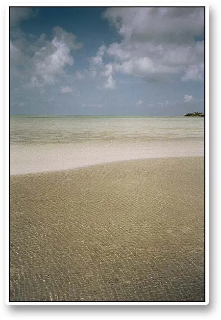Riffle - The clear water slightly riffled by the wind over a very beautiful sandy spot in Ambergris Caye