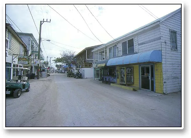 San Pedro main street - San Pedro is a small laid back town with mainly dirt streets. This is a particularly slow