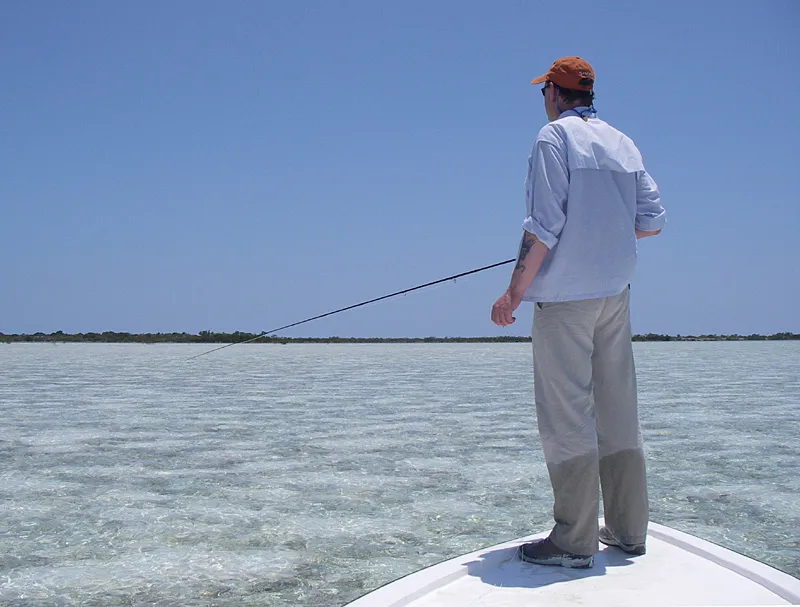 Scouting - A boat stern is a great place to be in bonefish territory
