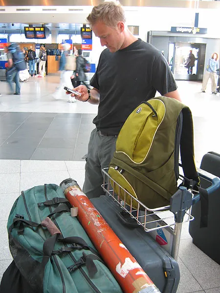 Text messaging - We hadn't left the airport yet before the first text messages were zooming off to the girlfriends at home.