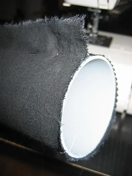 Tight sock - The needles should be stuck in the fabric in such a way that it fits very tightly around the plastic tube. Most fabrics has some elasticity, which will make the sock looser over time.