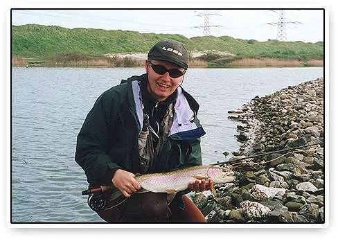 Tomas Modic - Slovenian Tomas Modic with a nice Lake Oostvoorne rainbow - probably caught on a San Juan Worm.