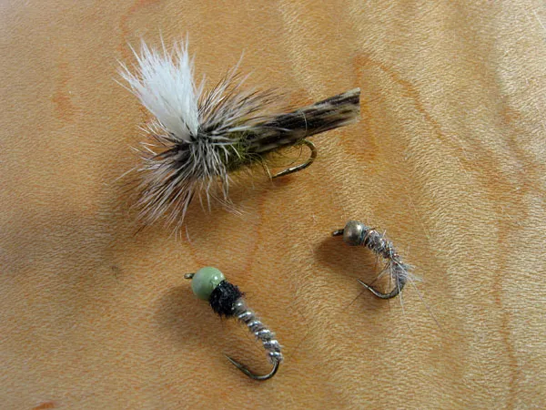 Hopper-dropper - A large hopper pattern is perfect to hold the nymph in the right depth