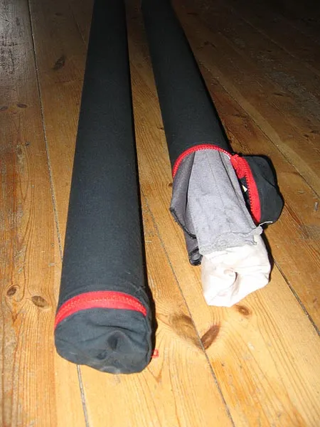 Two tubes - I made two tubes while I was at it: one for 4-piece rods and one for 3-piece ones. Each tube can take 3-4 rods.